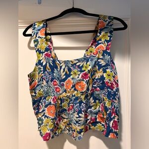 Natural Life Vibrant Floral Sleeveless Top